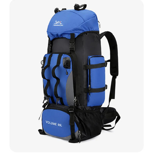 Mochila Viaje Trekking Turismo gran capacidad 90 Litros BP45 azul