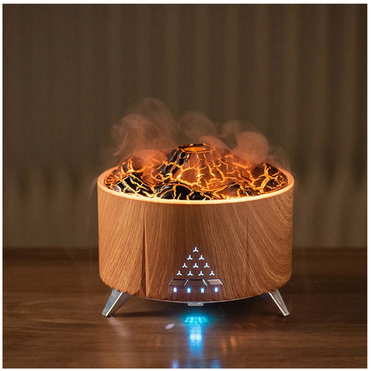 Humidificador Aromaterapia V32 Volcano efecto fuego Aire Madera