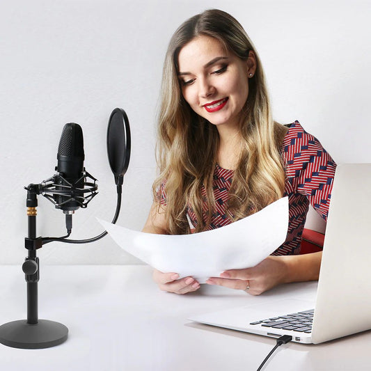 Micrófono condensador usb con filtro anti pop bm700a