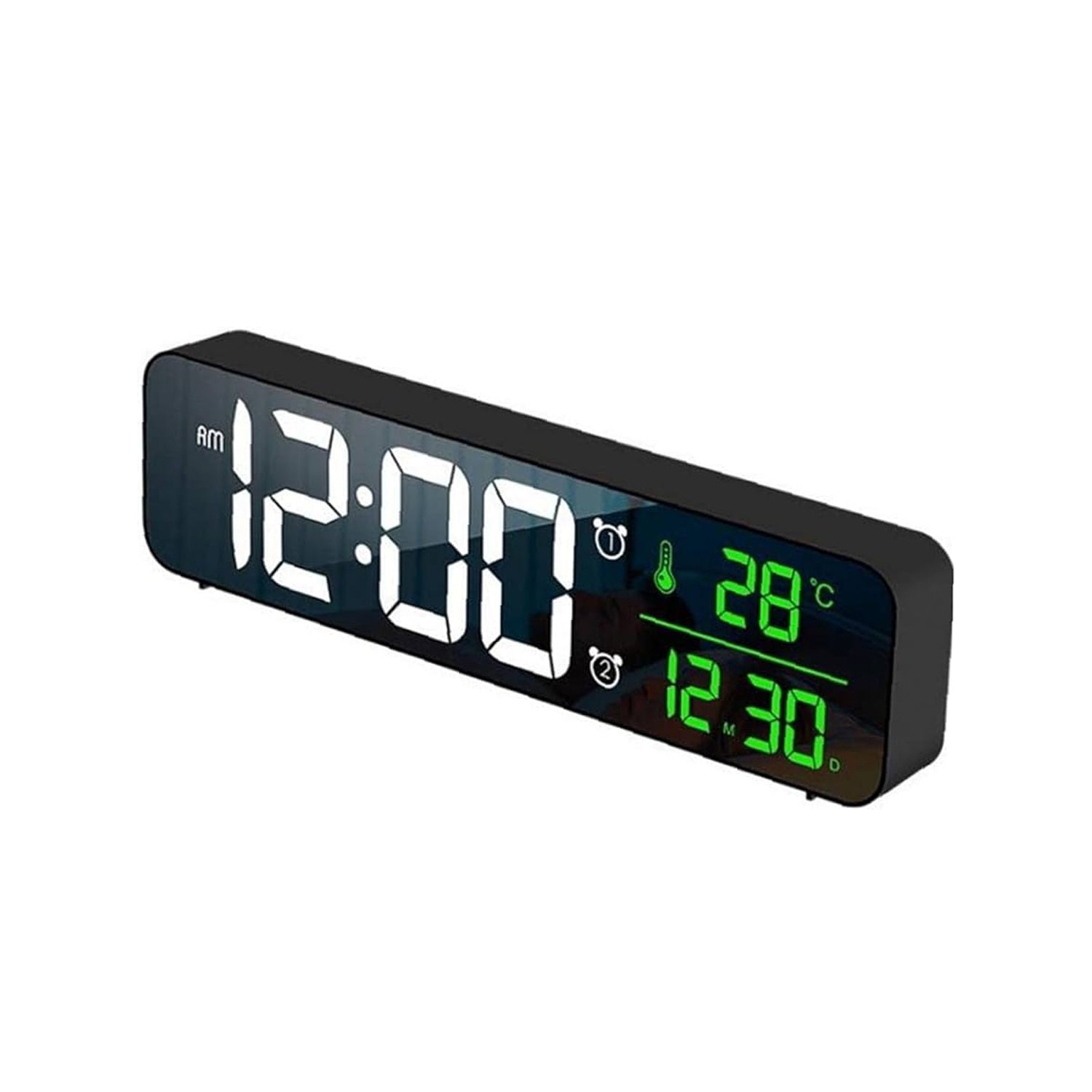 Reloj digital despertador alarma de escritorio luz LED fecha temperatu