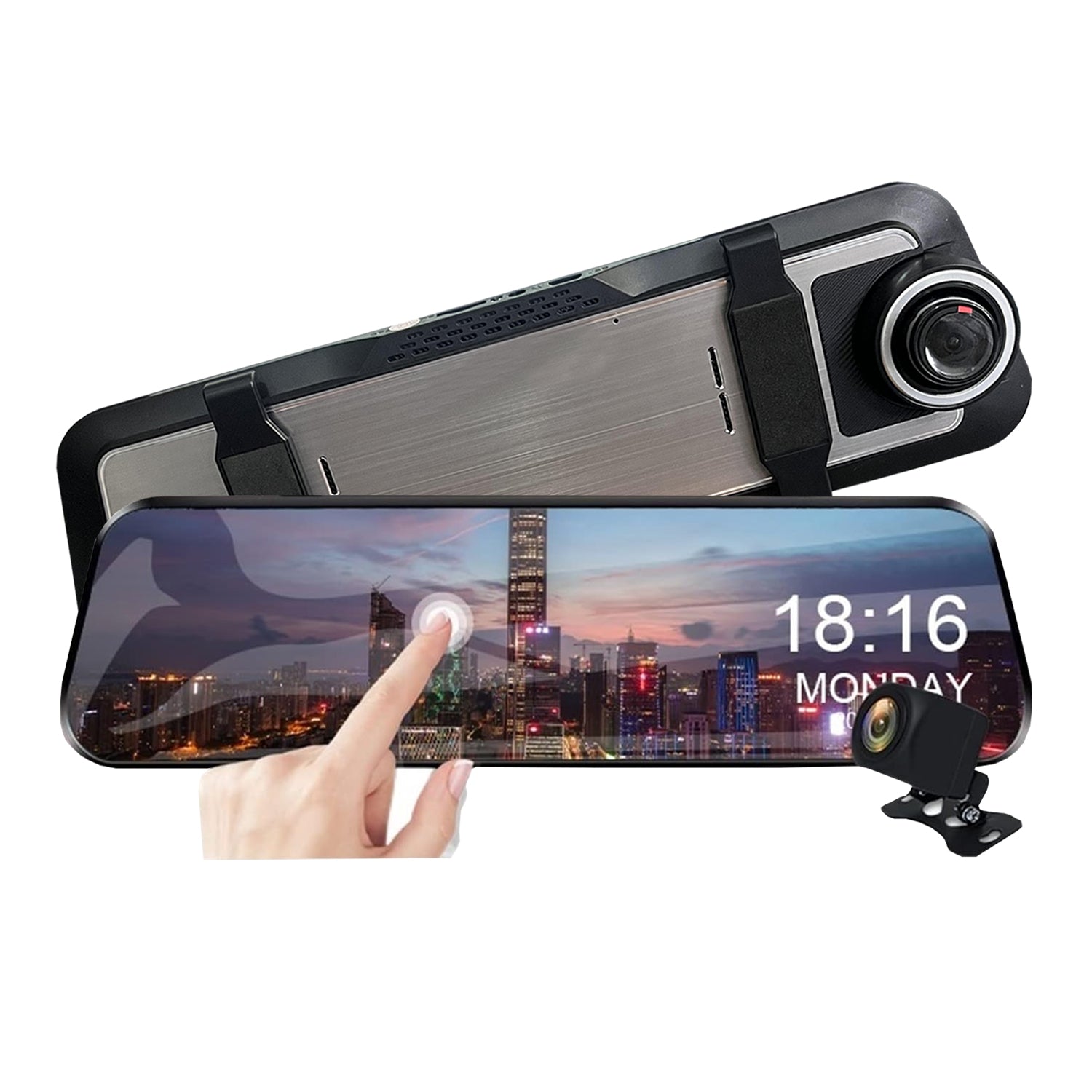 Cámara de tablero para carro Ultra HD doble lente 9.6 pulgadas L1060