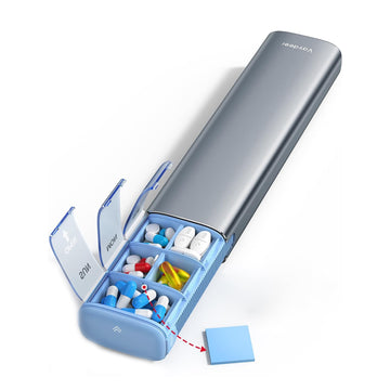 Pastillero diario Vaydeer organizador de pastillas Aluminio PB1012