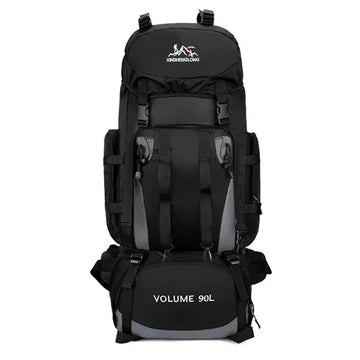 Mochila de senderismo impermeable 90L campamento BP45 negro