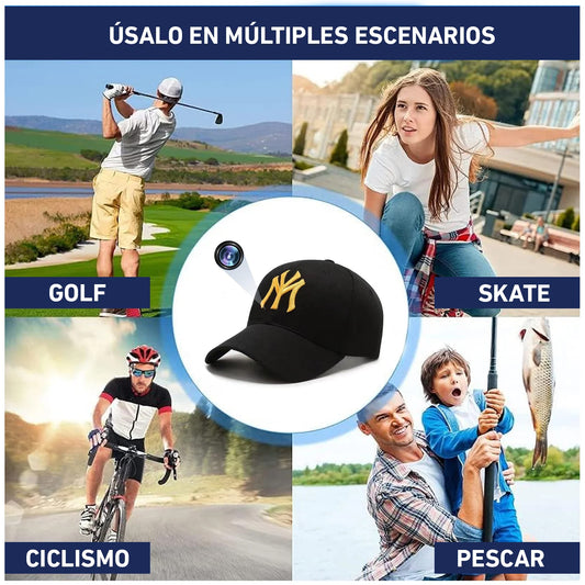 Cámara espía oculta Gorra New York negro 32GB 1080P 693W - D