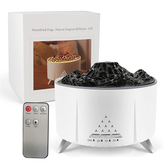 Humidificador Aromaterapia V32 Volcano efecto fuego Aire Blanco