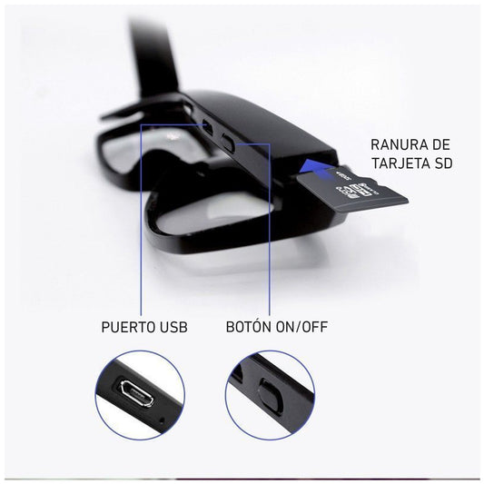 Cámara espía oculta Lentes invisible 1080p V13D videos fotos