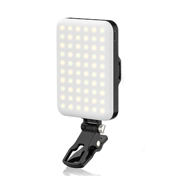 Panel de luz LED para selfie 60 LEDs recargable para celular con clip D6