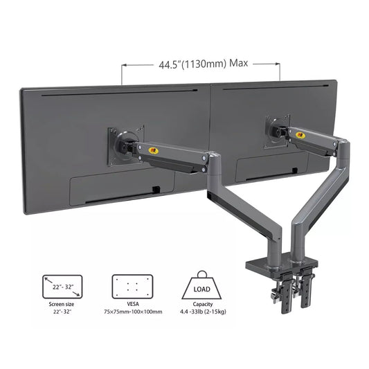 Brazo rack giratorio para 2 monitores de 22 a 32 pulgadas North Bayou G35
