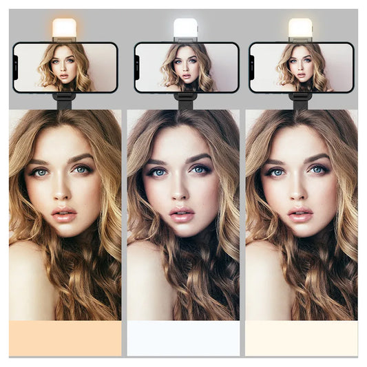 Palo Selfie Trípode Bluetooth Q02S con luz Led extendible celular control remoto