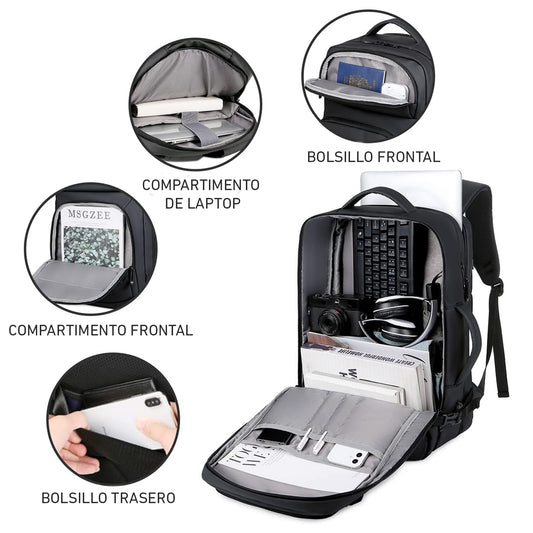 Mochila de viaje BP51 impermeable portalaptop USB amplia capacidad