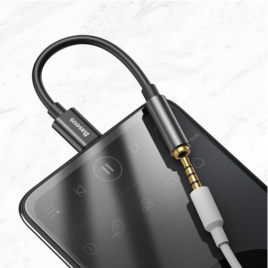 Adaptador Audífono Dac Usb C a 3.5mm De Aluminio Baseus CATL54-01 Negro