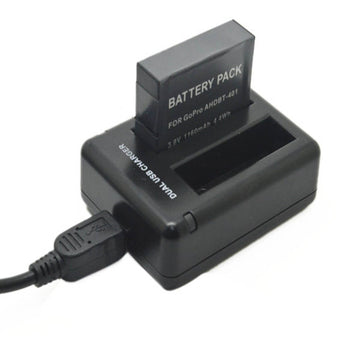 Cargador dual para baterías Go Pro Hero 4 GP198