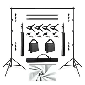 Portafondo Kit Portátil Estudio fotográfico 2.6 x 3.0 mt HOD01B - Blanco