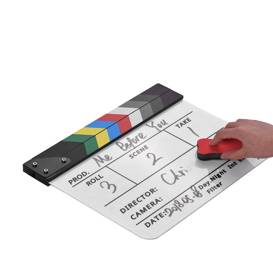 Claqueta Acrilica Magnetica para producciones Cine CA01