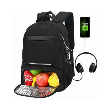 Mochila de almuerzo lonchera térmica BP42 porta laptop USB