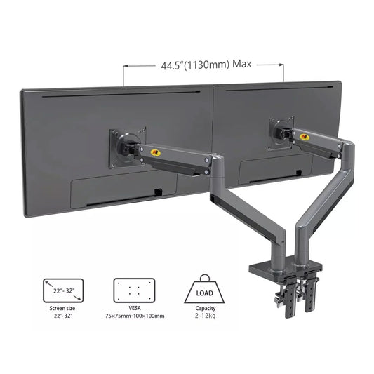 Brazo rack giratorio para 2 monitores de 22 a 32 pulgadas North Bayou G35