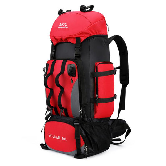 Mochila de senderismo impermeable 90L campamento BP45 rojo