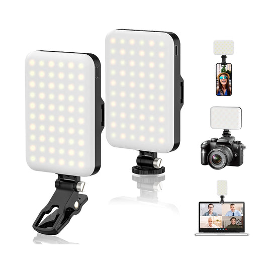 Panel de luz LED para selfie 60 LEDs recargable para celular con clip D6