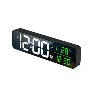 Reloj digital despertador alarma de escritorio luz LED fecha temperatura