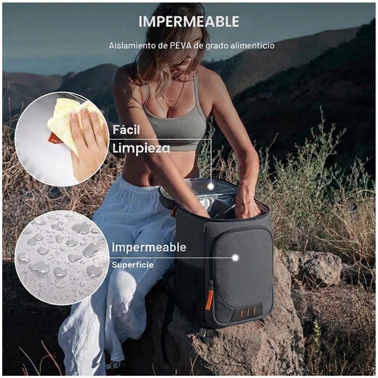 Mochila térmica lonchera enfriadora aislada playa viaje BP60 Gris