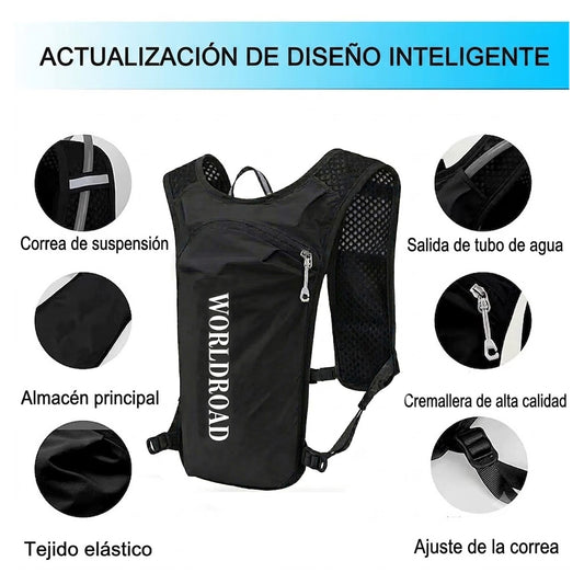 Mochila para bolsa de hidratación de 1.5L ciclismo running BP-50 Negro