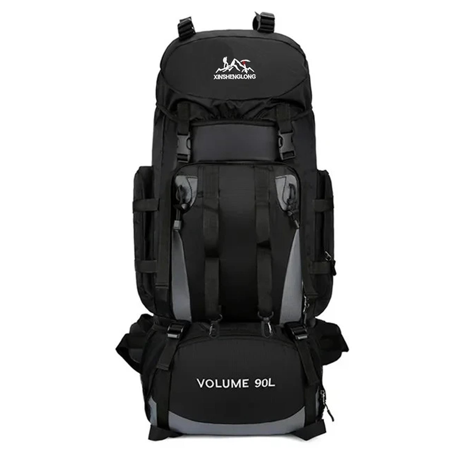 Mochila de senderismo impermeable 90L campamento BP45 negro