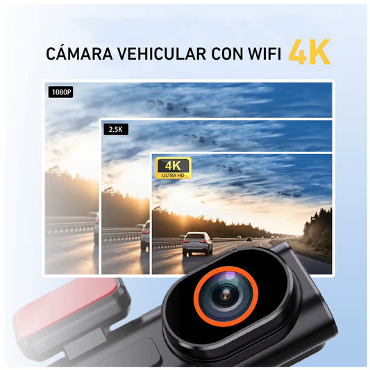 Cámara vehícular K6 pantalla digital 1080P DVR wifi auto carro