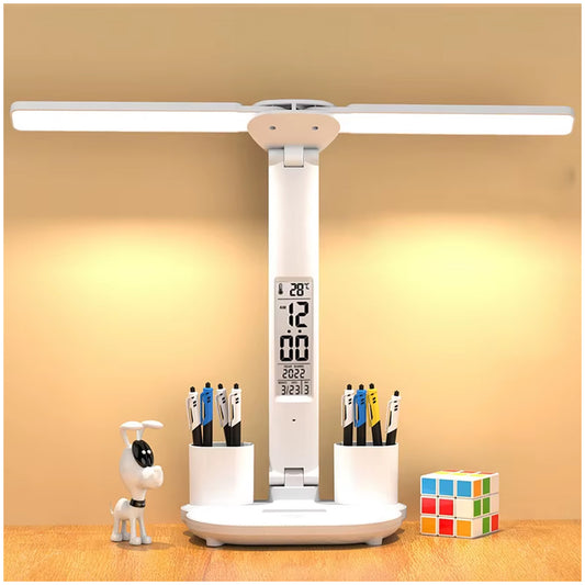 Lámpara de escritorio LED LT06 táctil plegable recargable Hora Fecha Temperatura