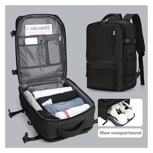 Mochila de viaje BP31 impermeable maleta de mano expandible 40 L Negro