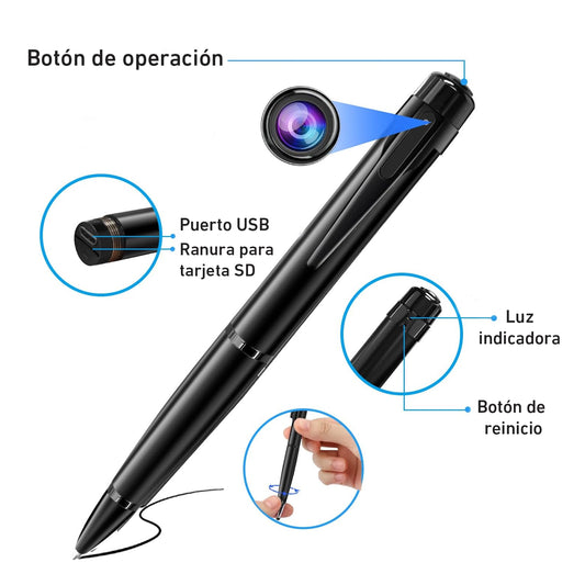 Cámara espía lápicero grabadora de audio y video USB W9