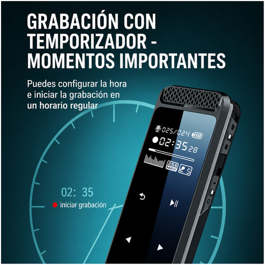 Grabadora de voz Q55 con pantalla digital MP3 16GB