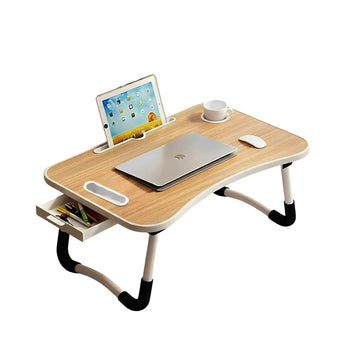 Mesa plegable para laptop sofá cama Multiusos con cajón DK01 - Color Madera