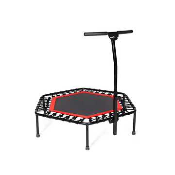 Trampolín saltarín entrenamiento fitness hexagonal con parante 110cm EB046